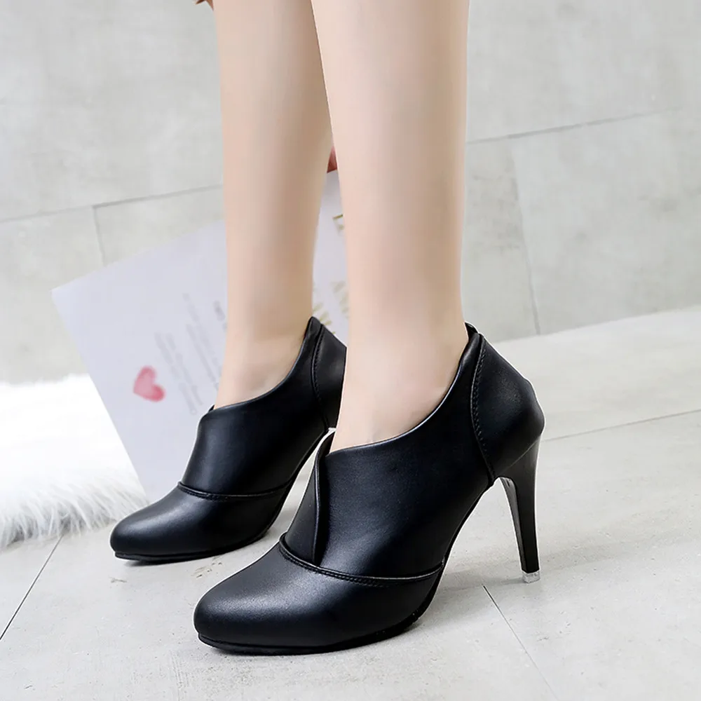 Fashion PU Pointed Toe High Heel Boots Shoes Woman Ankle Boots Women Shoes Pure Color Slip-On Hight Heel Women Boots Chaussures
Fashion PU Pointed Toe High Heel Boots Shoes Woman Ankle Boots Women Shoes Pure Color Slip-On Hight Heel Women Boots Chaussures