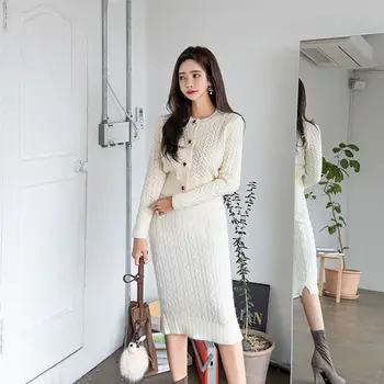 Autumn Women Two Piece Sets Long Sleeve White Tops And Pencil Skirts Suit Elegant Korean Office Lady Skirt Suit Lady Sweater Set
Autumn Women Two Piece Sets Long Sleeve White Tops And Pencil Skirts Suit Elegant Korean Office Lady Skirt Suit Lady Sweater Set