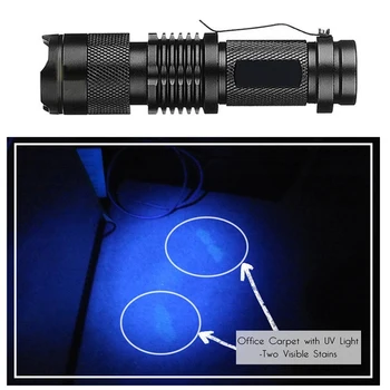 LED UV Flashlight Ultraviolet Torch Scorpion Hunting Torches With Zoom Function Mini UV Black Light Pet Urine Stains Detector
LED UV Flashlight Ultraviolet Torch Scorpion Hunting Torches With Zoom Function Mini UV Black Light Pet Urine Stains Detector