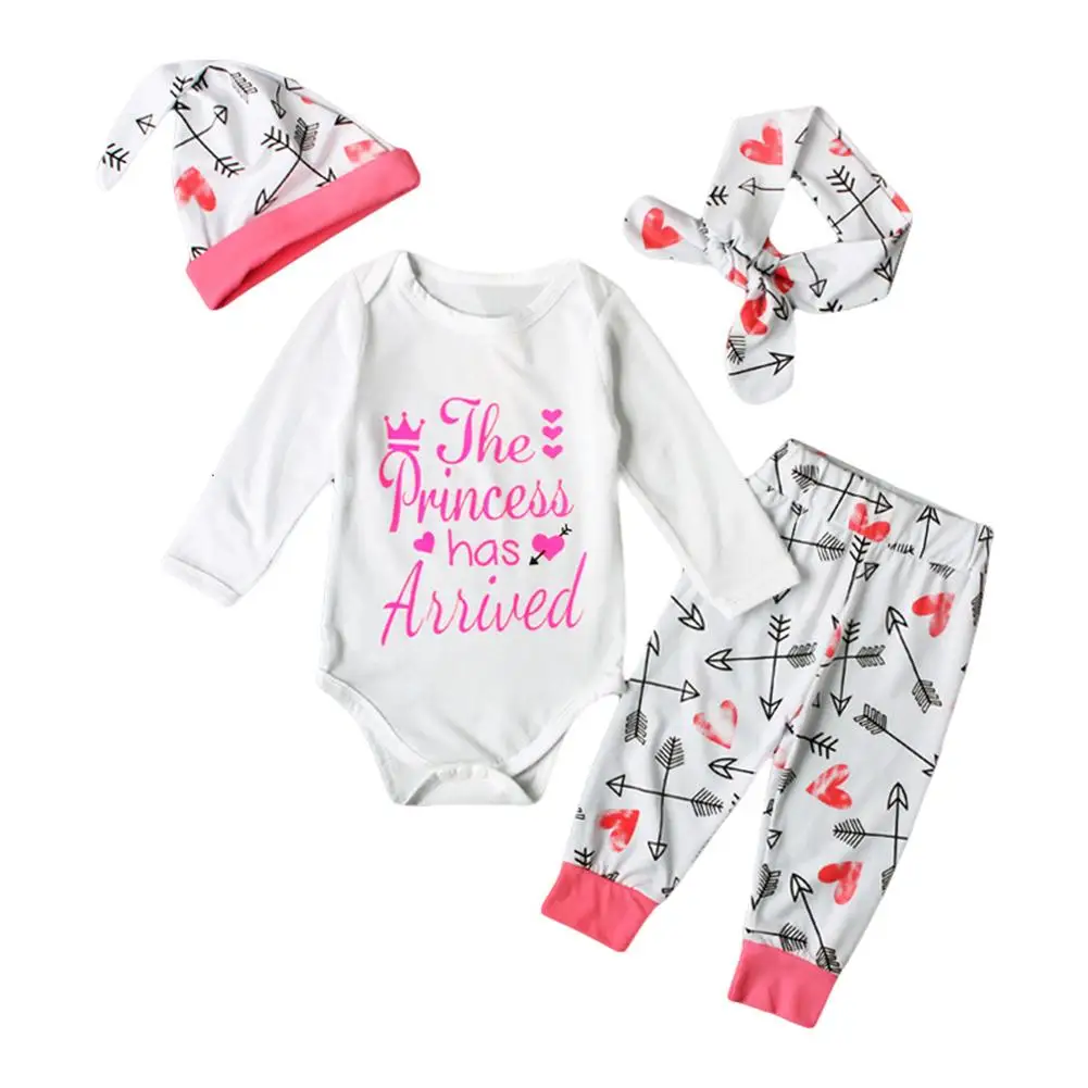 4Pcs/Set Spring Autumn NewbornJumpsuits Letter Printed Infant Baby Girl Jumpsuits Pants Hat Headband Newborn Baby Suit
4Pcs/Set Spring Autumn NewbornJumpsuits Letter Printed Infant Baby Girl Jumpsuits Pants Hat Headband Newborn Baby Suit