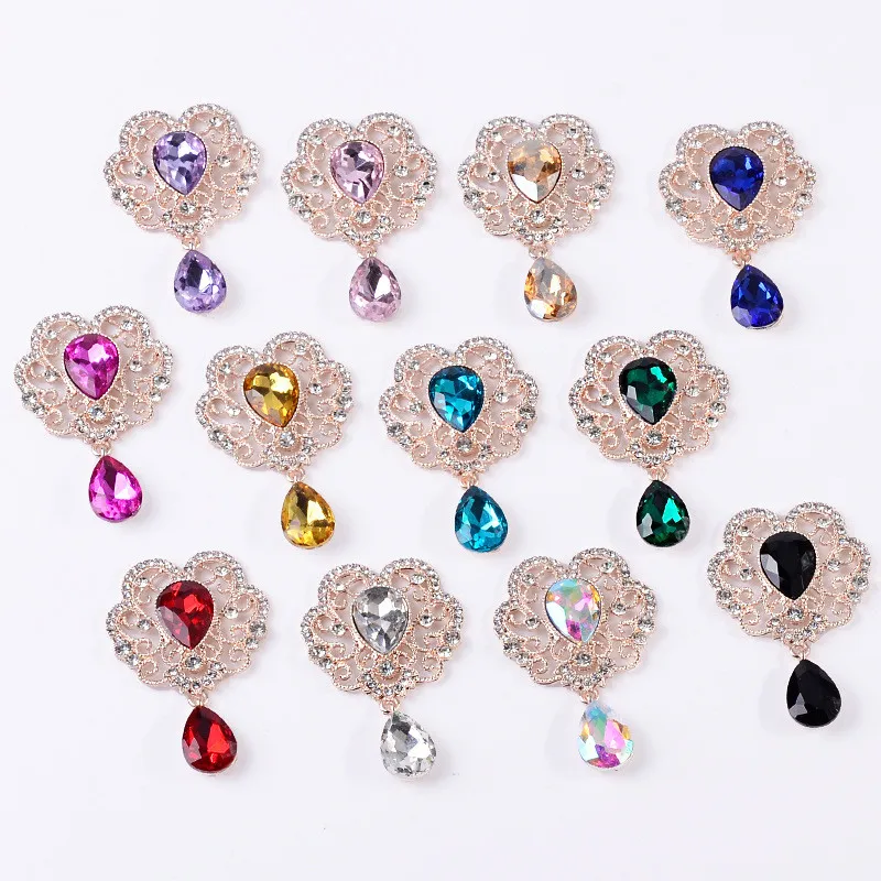 10 PCS 40x61mm Metal Alloy Crystal Rhinestones KC Gold Color Water Drop Flowers DIY Accessories For Jewelry Making Ornaments
10 PCS 40x61mm Metal Alloy Crystal Rhinestones KC Gold Color Water Drop Flowers DIY Accessories For Jewelry Making Ornaments