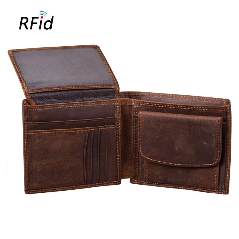 RFID Genuine Leather Oil Cowhide Vertical Lichee Pattern Short Thick Cash Card Coin Wallet Purse Pocket Holder for Man 566
RFID Genuine Leather Oil Cowhide Vertical Lichee Pattern Short Thick Cash Card Coin Wallet Purse Pocket Holder for Man 566