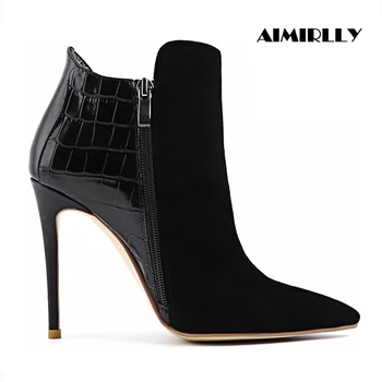 Women's Ankle Boots Pointed Toe High Heels Booties Shoes Female Patchwork Ladies Winter Formal Shoes Party Clubwear Wear Black
Women's Ankle Boots Pointed Toe High Heels Booties Shoes Female Patchwork Ladies Winter Formal Shoes Party Clubwear Wear Black