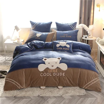 Blue Cartoon Bear Dog Embroidery Warm Winter Flannel Child Boy Bedding set Fleece Fabric Duvet Cover Bed sheet/Linen Pillowcases
Blue Cartoon Bear Dog Embroidery Warm Winter Flannel Child Boy Bedding set Fleece Fabric Duvet Cover Bed sheet/Linen Pillowcases