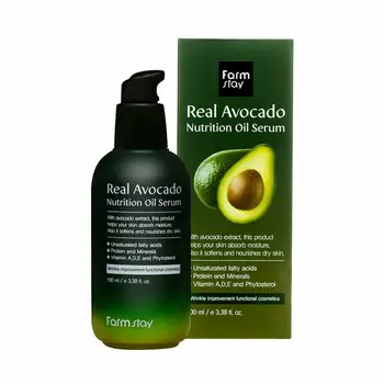 

FARM STAY Real Avocado Nutrition Oil Serum 100ml Vitamin Mineral Moisturizing Whitening Essence Anti Wrinkle Firming Face Cream
