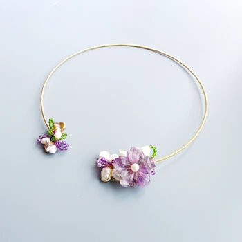 LiiJi Unique Genuine Amethysts Flower Diopsides Baroque Pearl Handmade Choker Open Necklace with Jewelry Box For Women
LiiJi Unique Genuine Amethysts Flower Diopsides Baroque Pearl Handmade Choker Open Necklace with Jewelry Box For Women