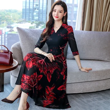 Spring and Summer 2020 New Women's Dress Madame Temperament Chiffon Dress Slender Throughout Knee 
Spring and Summer 2020 New Women's Dress Madame Temperament Chiffon Dress Slender Throughout Knee