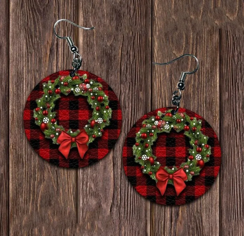 2020 Wholesale Cross-border New Christmas Creative Leather Print Hoop Earrings Christmas Earrings Red Plaid Print Earrings
2020 Wholesale Cross-border New Christmas Creative Leather Print Hoop Earrings Christmas Earrings Red Plaid Print Earrings
