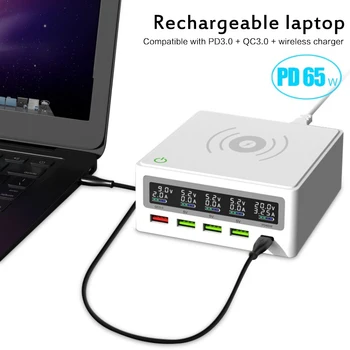 Multi 5 Port USB Type-C Qi Wireless Charging Dock Station QC3.0 LED Fast Charger
Multi 5 Port USB Type-C Qi Wireless Charging Dock Station QC3.0 LED Fast Charger