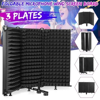 3 Plate Folding Studio Microphone Isolation Shield Record Sound Absorber Foam Panel Soundproof Wall Sticker Sponge Studio Foam
3 Plate Folding Studio Microphone Isolation Shield Record Sound Absorber Foam Panel Soundproof Wall Sticker Sponge Studio Foam