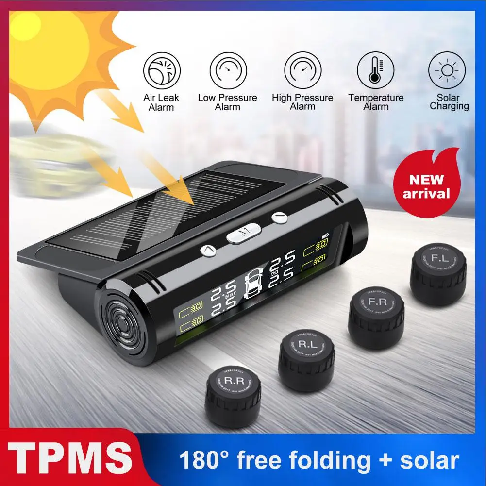 Wireless Motorcycle Car TPMS Tire Tyre Pressure Monitor System Smart Solar Power Charging Digital LCD Auto Security Alarm System
Wireless Motorcycle Car TPMS Tire Tyre Pressure Monitor System Smart Solar Power Charging Digital LCD Auto Security Alarm System