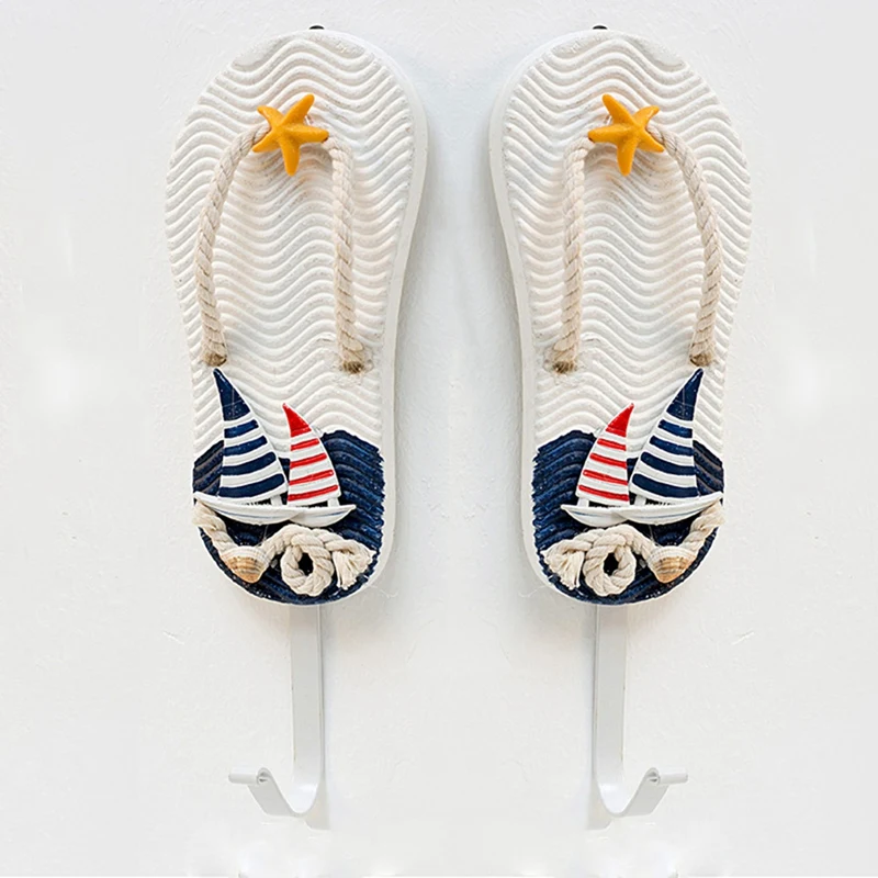 2Pcs Mediterranean Style Slipper Boat Shaped Wall Hooks Living Room Hanging Decoration Nautical Decor
2Pcs Mediterranean Style Slipper Boat Shaped Wall Hooks Living Room Hanging Decoration Nautical Decor