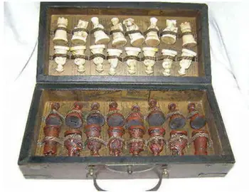 Copper Satue Chinese Army Style 32 Pieces Chess Set Leather Wood Box Board & Traditional Game
Copper Satue Chinese Army Style 32 Pieces Chess Set Leather Wood Box Board & Traditional Game