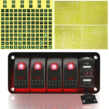 5 Gang Toggle Rocker Switch Panel Dual USB For Car Boat Marine RV Truck Red LED Rocker Switch Panel
5 Gang Toggle Rocker Switch Panel Dual USB For Car Boat Marine RV Truck Red LED Rocker Switch Panel