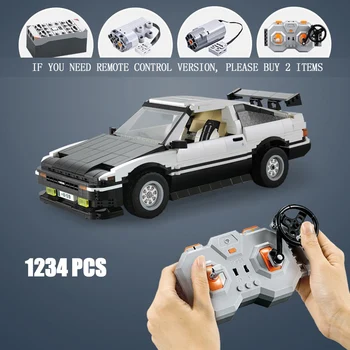 Technics building block 1:12 scale Initial D TOYOTA AE86 TRUENO model 2.4Ghz radio remote control vehicle steam brick toy car
Technics building block 1:12 scale Initial D TOYOTA AE86 TRUENO model 2.4Ghz radio remote control vehicle steam brick toy car