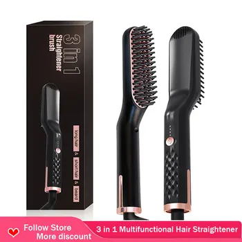 3 in 1 Multifunctional Hair Straightener Hair Comb Brush Beard Straightener Straightening Comb Hair Curler Quick Hair Styler 
3 in 1 Multifunctional Hair Straightener Hair Comb Brush Beard Straightener Straightening Comb Hair Curler Quick Hair Styler