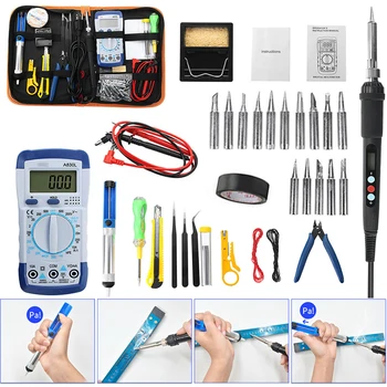 30Pcs 60W Soldering Welding Digital Multimeter Tool Soldering Iron Set Portable Welding Rework Station Tool For Electric Repair
30Pcs 60W Soldering Welding Digital Multimeter Tool Soldering Iron Set Portable Welding Rework Station Tool For Electric Repair