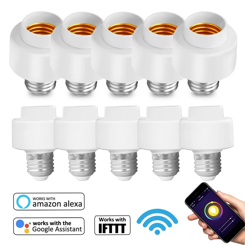 10 Pack Tuya Smart Life Wifi Smart Light Bulb Socket Adapter E27 Switch Work with Amazon Alexa Google Home IFTTT
10 Pack Tuya Smart Life Wifi Smart Light Bulb Socket Adapter E27 Switch Work with Amazon Alexa Google Home IFTTT