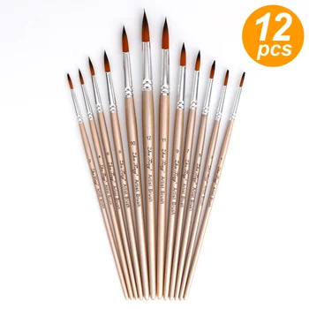 12pcs Paint Brushes Set Kit Round Pointed Tip Brushes with Nylon Hair for Artist Acrylic Aquarelle Gouache Oil Painting
12pcs Paint Brushes Set Kit Round Pointed Tip Brushes with Nylon Hair for Artist Acrylic Aquarelle Gouache Oil Painting