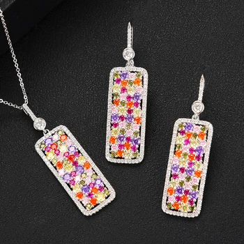 GODKI Elegant Multicolor Square Bridal Jewelry Sets Dubai Cubic Zircon CZ Wedding Necklace Earrings Sets 2020
GODKI Elegant Multicolor Square Bridal Jewelry Sets Dubai Cubic Zircon CZ Wedding Necklace Earrings Sets 2020