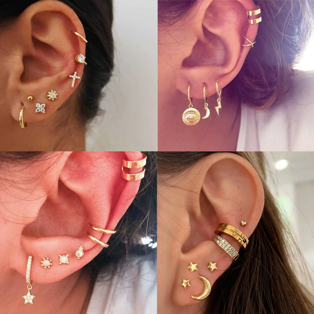 7 PCS Vintage Bohemian Mix Design Little Stars Cross Crystal Earrings Women Trendy Piercing Ear Studs Cuff Circle Earring Set
7 PCS Vintage Bohemian Mix Design Little Stars Cross Crystal Earrings Women Trendy Piercing Ear Studs Cuff Circle Earring Set