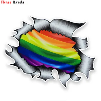 Three ratels FTC-788# 13X16.4CM Torn Metal Design With Gay Pride LGBT Rainbow Flag Motif External Vinyl Car Sticker decal
Three ratels FTC-788# 13X16.4CM Torn Metal Design With Gay Pride LGBT Rainbow Flag Motif External Vinyl Car Sticker decal
