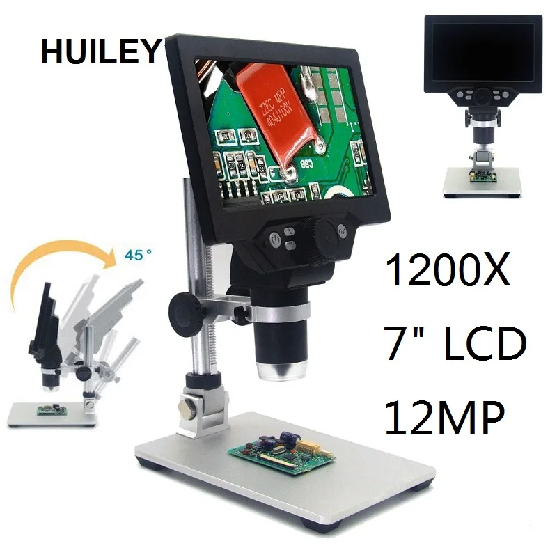 1200X Microscope Digital Portable 7" LCD Video Microscope 12MP for Soldering Electronic PCB Inspection Continuous Zoom
1200X Microscope Digital Portable 7" LCD Video Microscope 12MP for Soldering Electronic PCB Inspection Continuous Zoom