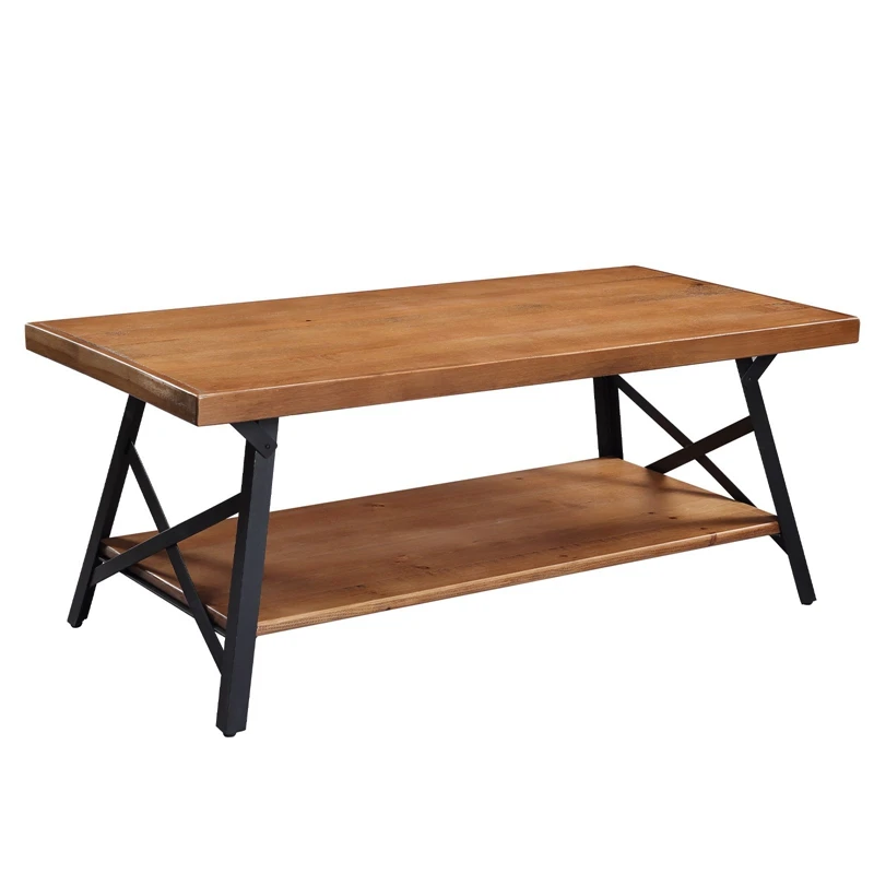 Coffee Table With Storage Shelf Modern Rustic 43 Inch Coffee Table For Living Room 
Coffee Table With Storage Shelf Modern Rustic 43 Inch Coffee Table For Living Room