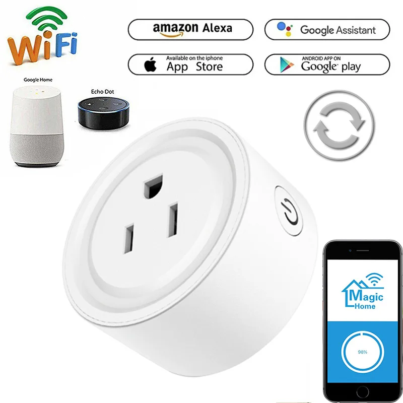 WIFI Wireless Remote Smart Socket Plug For Alexa Google Home IFTTT Voice Control Power Socket Retardant PC Smart Outlet
WIFI Wireless Remote Smart Socket Plug For Alexa Google Home IFTTT Voice Control Power Socket Retardant PC Smart Outlet