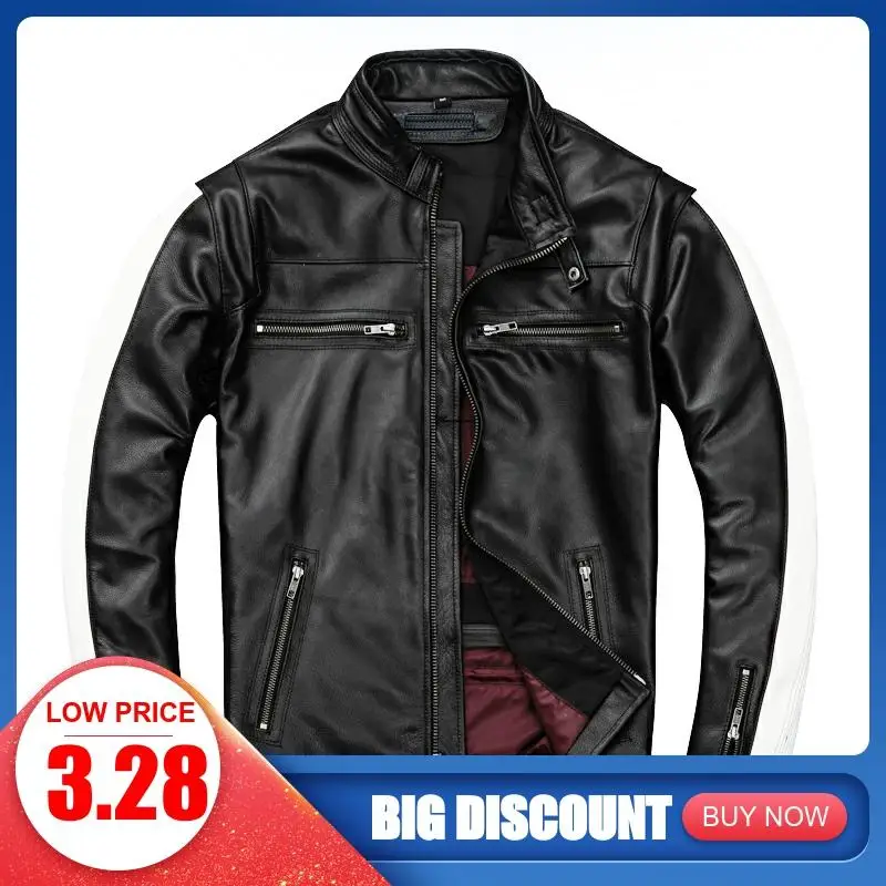 2020 Black Men Slim Fit Leather Racing Jacket Plus Size XXXXL Genuine Cowhide Russian Autumn Biker's Leather Coat
2020 Black Men Slim Fit Leather Racing Jacket Plus Size XXXXL Genuine Cowhide Russian Autumn Biker's Leather Coat