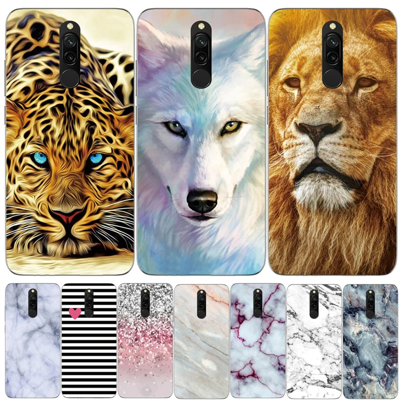 Для Xiaomi Redmi 8 чехол 6 22 ''силиконовый мягкий для телефона с тигром Redmi8 TPU Funda Fashion