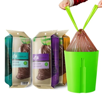 Portable Biodegradable Garbage Trash Bag Home Kitchen Dustbin Bin Drawstring Solid Eco-friendly Bag Environmentally Degradable