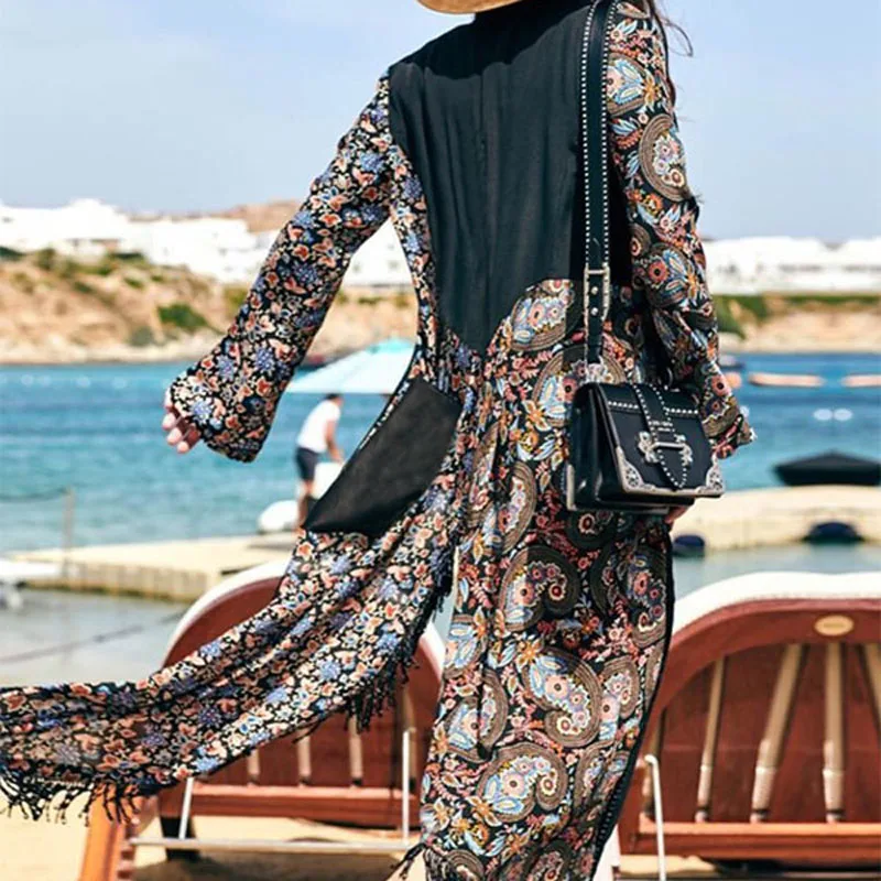 Bohemian Chiffon Beach Dress Women Long Sleeve Print Pockets Smock Dresses Casual Loose Beach Holiday Maxi Dress
Bohemian Chiffon Beach Dress Women Long Sleeve Print Pockets Smock Dresses Casual Loose Beach Holiday Maxi Dress