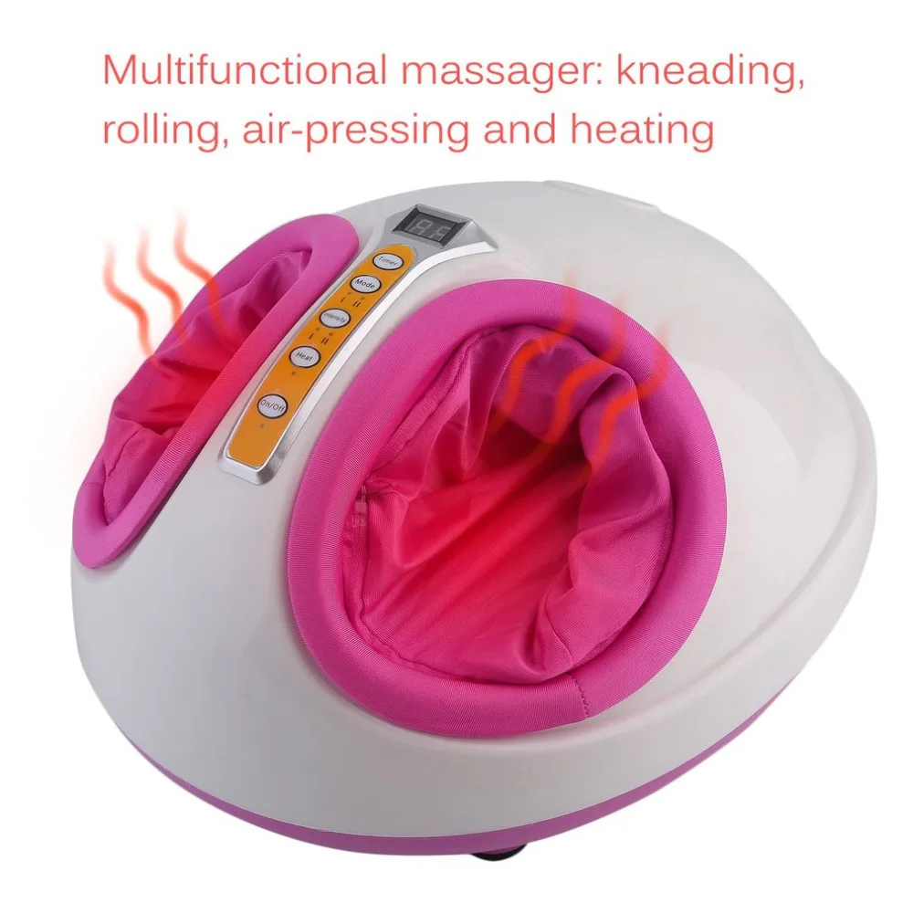 

220V Electric Antistress Heating Therapy Shiatsu Kneading Foot Massager Vibrator Foot Massage Machine Foot Care Device Best Gift
