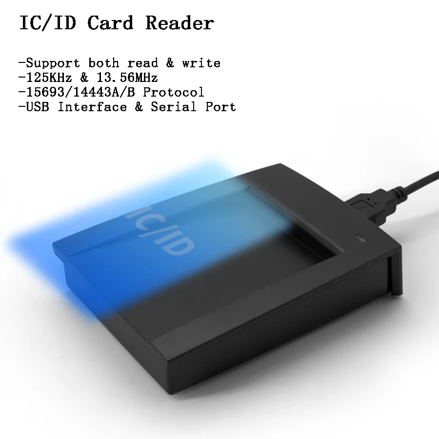 USB/Serial port RFID ID/IC reader/writer 125KHz/13.56MHz EM4100/TK4100/15693/14443/Ntags window/android/Parking/Access control
USB/Serial port RFID ID/IC reader/writer 125KHz/13.56MHz EM4100/TK4100/15693/14443/Ntags window/android/Parking/Access control