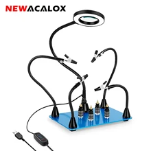 NEWACALOX Welding Third Hand Tool Magnetic PCB Board Fixed Clip 3X LED Magnifying Glass Flexible Arm Soldering Helping Hand Tool
NEWACALOX Welding Third Hand Tool Magnetic PCB Board Fixed Clip 3X LED Magnifying Glass Flexible Arm Soldering Helping Hand Tool
