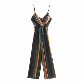 Europe and the United States 2020 summer new products retro V-neck was thin lace-up waist strap color stripe leisure jumpsuit
Europe and the United States 2020 summer new products retro V-neck was thin lace-up waist strap color stripe leisure jumpsuit