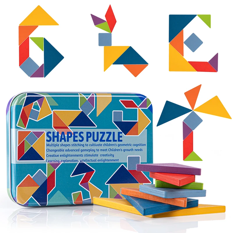 Tangram Wooden Puzzle Children Geometric Shape Jigsaw Early Education Intelligence Development Training Toys for Kids
Tangram Wooden Puzzle Children Geometric Shape Jigsaw Early Education Intelligence Development Training Toys for Kids