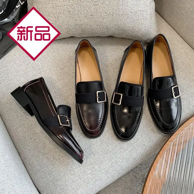 2020 Spring New Style Low Heel Square Buckle Shoes Chunky-Heel Loafers Loafers WOMEN'S Genuine Leather Shoes Leather Shoes
2020 Spring New Style Low Heel Square Buckle Shoes Chunky-Heel Loafers Loafers WOMEN'S Genuine Leather Shoes Leather Shoes