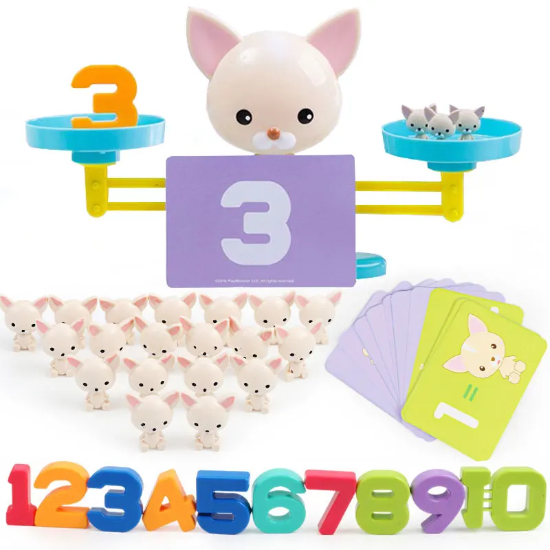 Math Scales for Kids Match Game Toys Dog Balancing Scale Number Balance Kid Educational Addition Subtraction Toy | Игрушки и хобби