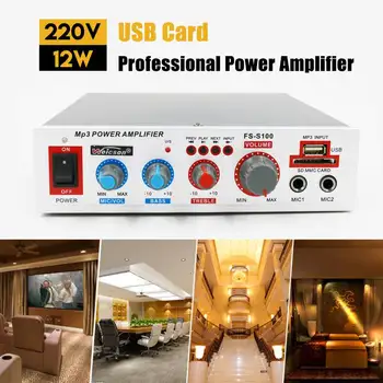FS-S100 12W 220V Line Array Amplifier Audio USB TF Card Bluetooths Professional Power Amplifier Subwoofer Power Supply Amp
FS-S100 12W 220V Line Array Amplifier Audio USB TF Card Bluetooths Professional Power Amplifier Subwoofer Power Supply Amp