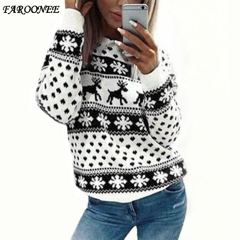 Faroonee Women Sweater 2021 New Fashion Ladies Sweater Elk Snow Christmas Style Sweater Jumper Autumn Winter Tops Clothing
Faroonee Women Sweater 2021 New Fashion Ladies Sweater Elk Snow Christmas Style Sweater Jumper Autumn Winter Tops Clothing