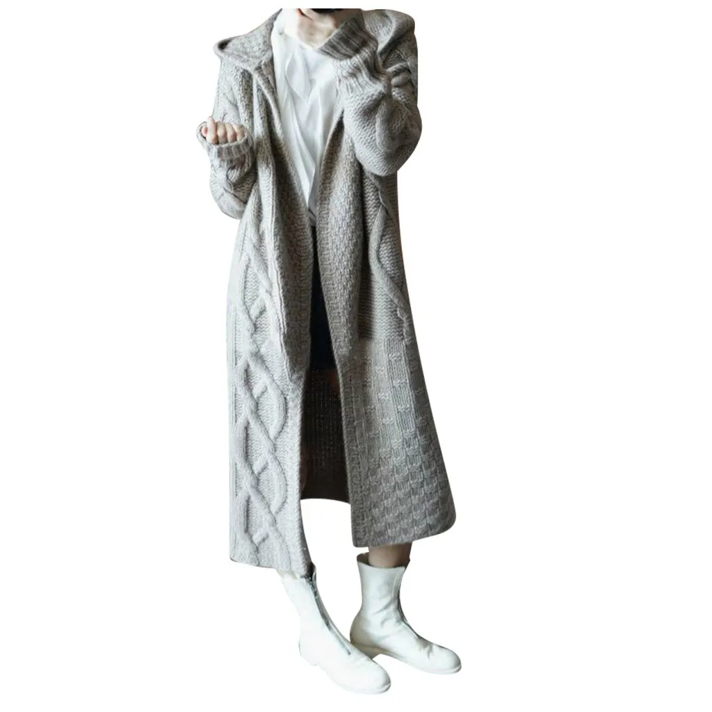 2020 Autumn Winter Warm Cardigan Sweater Coat Women Long Solid Hooded Sweater Women Knitted Coat Plus Size Outerwear Streetwear
2020 Autumn Winter Warm Cardigan Sweater Coat Women Long Solid Hooded Sweater Women Knitted Coat Plus Size Outerwear Streetwear