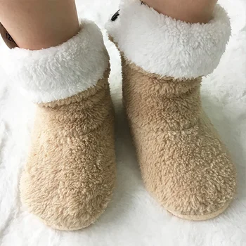 Winter fur slippers women Short plush Button Home Warm sock shoes woman Light Weight Soft Indoor women slippers Antiskid 
Winter fur slippers women Short plush Button Home Warm sock shoes woman Light Weight Soft Indoor women slippers Antiskid