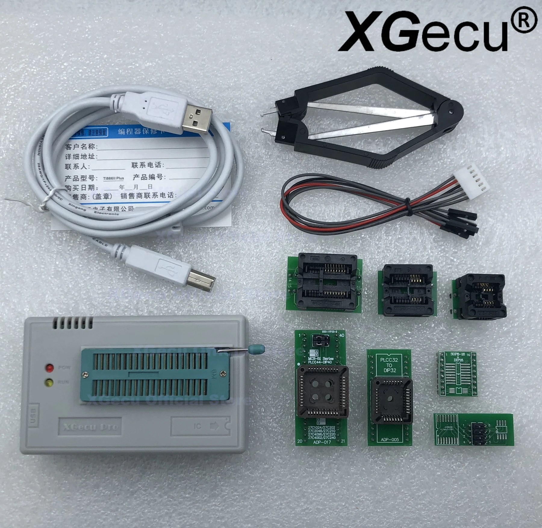 USB-программатор XGecu TL866II Plus поддержка 16810 + IC 7 шт. адаптеров SPI Flash NAND EEPROM MCU PIC AVR