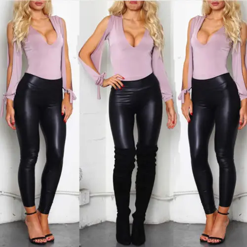 Hot Sale Fashion Sexy Women Slim Legging Ladies Black High Waist PU Wet Look Leather Leggings Stretch Skinny Pants
Hot Sale Fashion Sexy Women Slim Legging Ladies Black High Waist PU Wet Look Leather Leggings Stretch Skinny Pants
