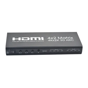 HDMI Matrix 4X2 HDMI 4 in 2 Out 4K 2K HDMI 4 x 2 Switcher HDMI 1.4B EU Plug
HDMI Matrix 4X2 HDMI 4 in 2 Out 4K 2K HDMI 4 x 2 Switcher HDMI 1.4B EU Plug