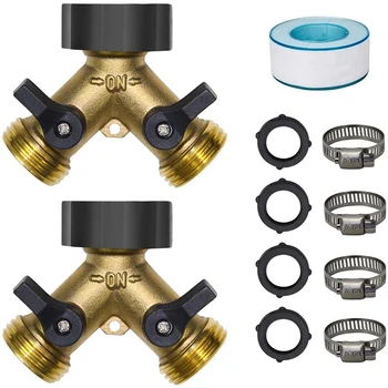2-Pack Garden Hose Splitter 2 Way, Y Connector Brass Garden Hose Adapter (2 Way)
2-Pack Garden Hose Splitter 2 Way, Y Connector Brass Garden Hose Adapter (2 Way)