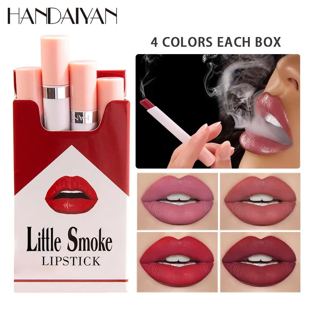 Creative Cigarette Lipstick Set 4 Colors Matte Long Lasting Waterproof Matt Lip Stick Tube Nude Red Lips Women Makeup Gift KH43
Creative Cigarette Lipstick Set 4 Colors Matte Long Lasting Waterproof Matt Lip Stick Tube Nude Red Lips Women Makeup Gift KH43