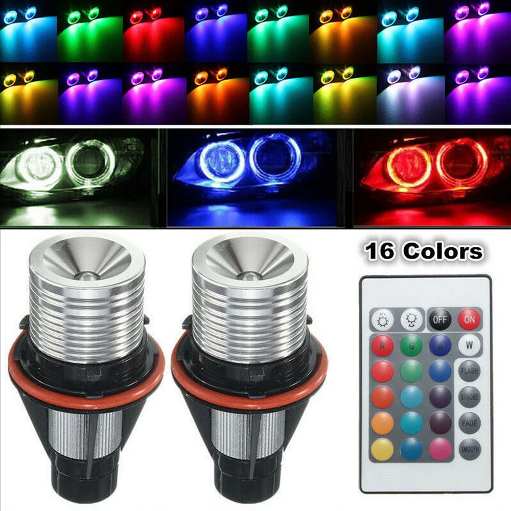 Car styling RGB LED Angel Eyes Halo Ring Light Bulbs W/ Remote For BMW OEM E39 E60 E61 E64
Car styling RGB LED Angel Eyes Halo Ring Light Bulbs W/ Remote For BMW OEM E39 E60 E61 E64